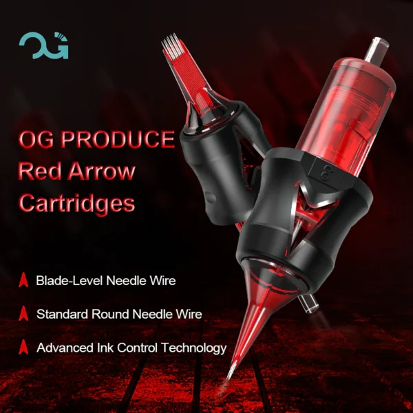 OG Red Arrow Round Shader (RS) Tattoo Needle Cartridges 20pcs - Image 3
